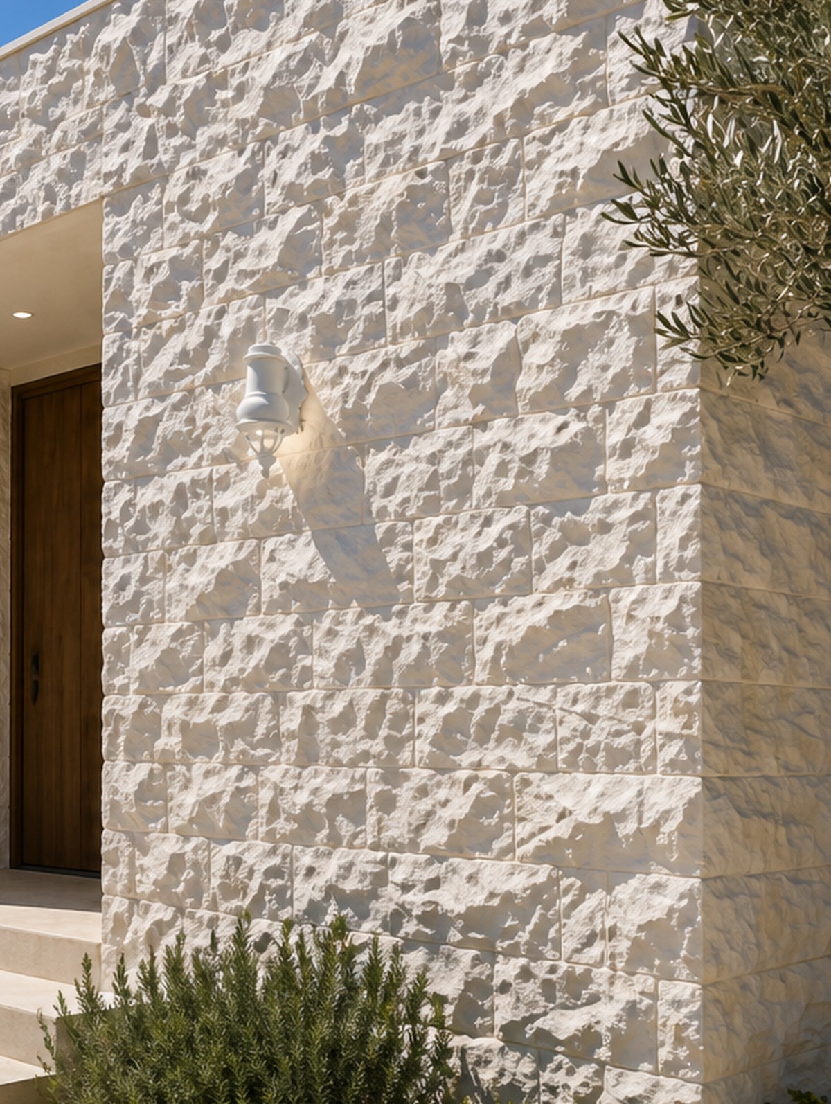 Luminous Ivory Hand-Chiseled Rectangular